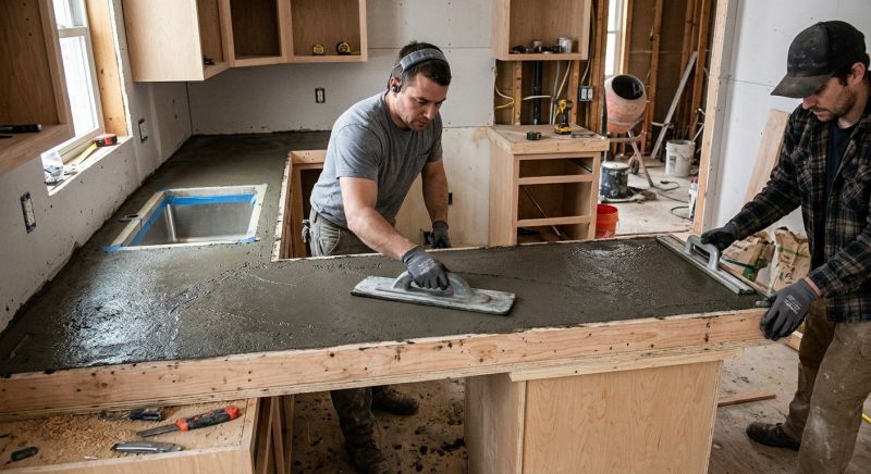 Cement Countertop Pouring in Napa, CA